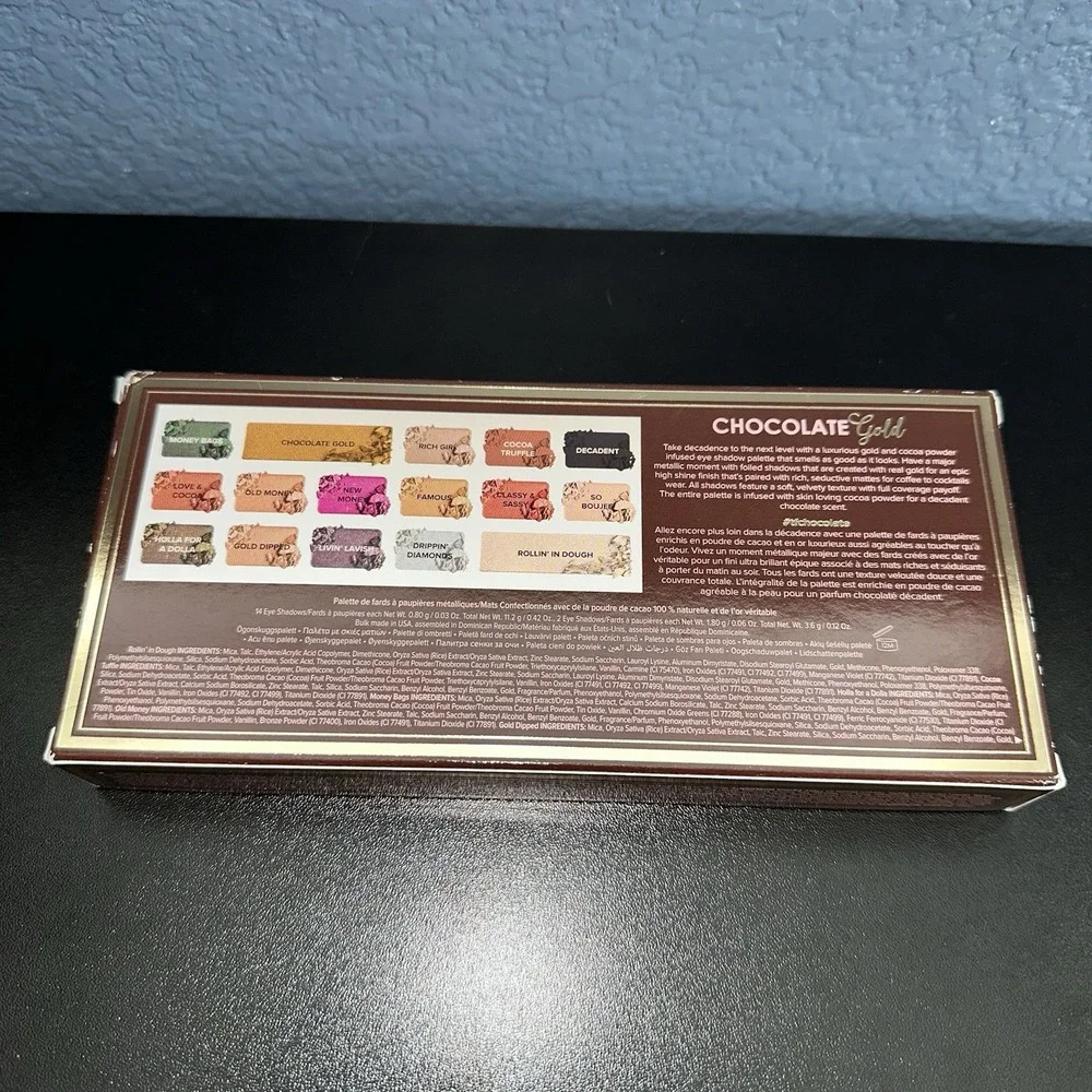 Too Faced Chocolate Gold Metallic & Matte Eyeshadow Palette Discontinued NIB HTF